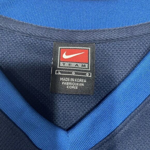 Vintage Nike NBA Authentics Detroit Pistons Team Jersey Pull Over Blue Large - Picture 5 of 10